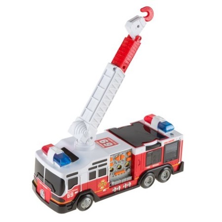 Toy Time Toy Fire Truck with Extending Ladder, Battery-Powered Lights, Siren Sounds for Boys and Girls 156186IWK